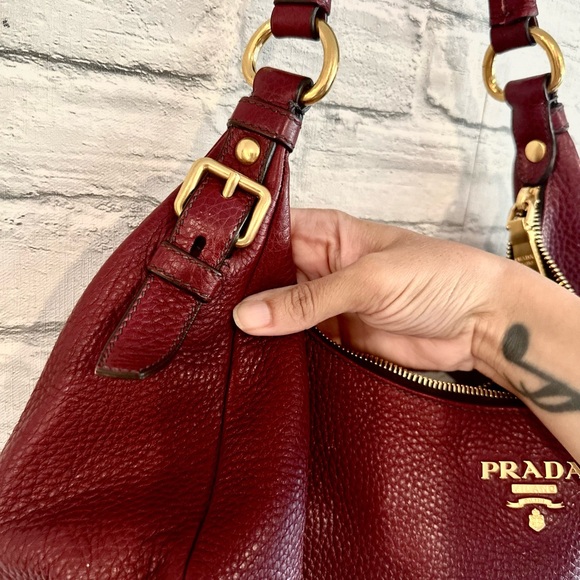 Prada Vitello Daino Hobo Bag BR4311 - Amaranto - Picture 13 of 14